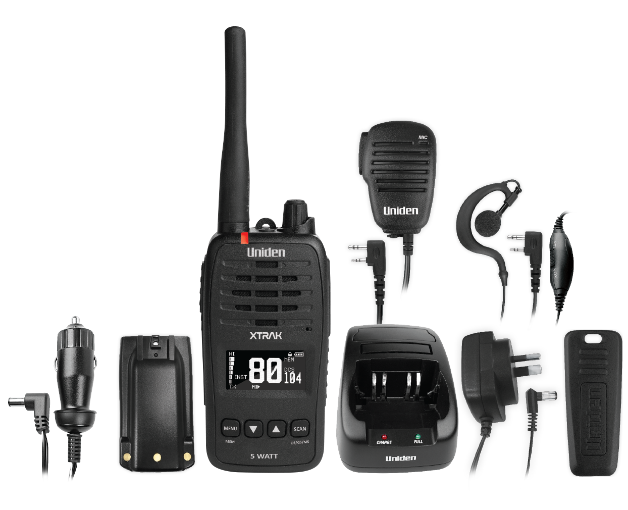 Uniden UHF 5w Handheld 80ch Radio XTRAK50