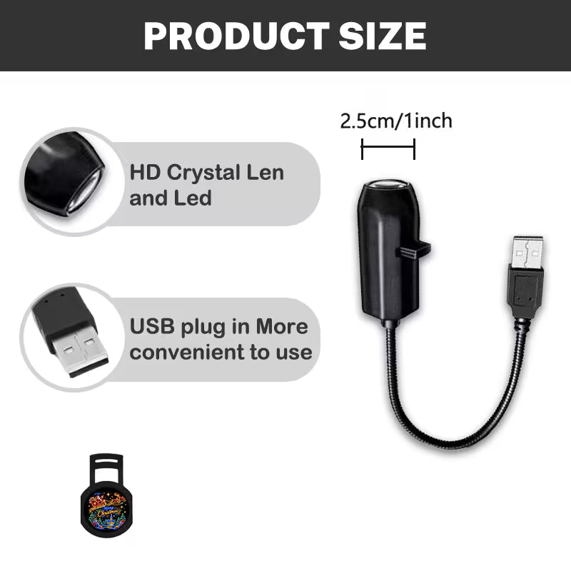 Christmas Projector Light Merry Xmas with 1 Slide USB T4WMK263GV3