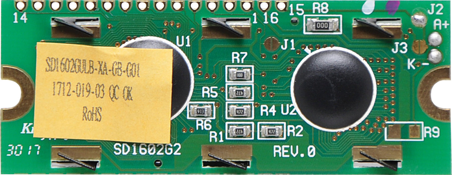 Panel Meters 16x2 Compact Green LED Backlit Alphanumeric LCD Z7013