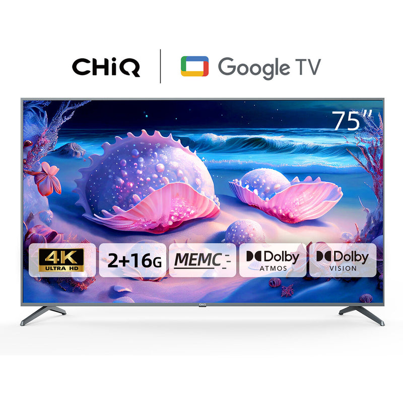 CHIQ 75" 4k Google TV Netflix Youtube Chromecast HDMI 2.1 U75F8TG