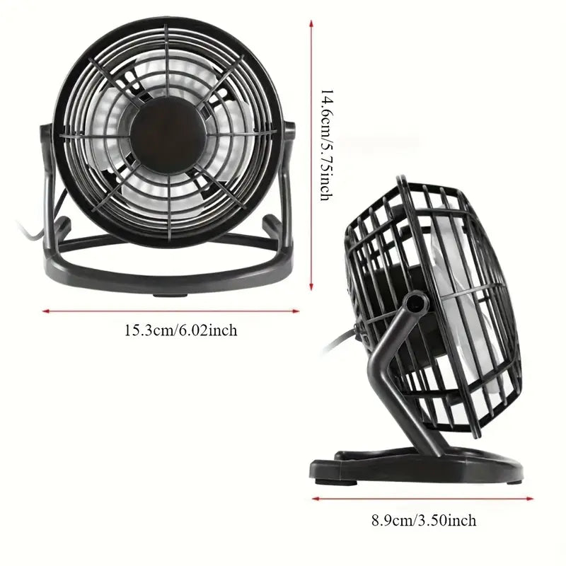 Fan Usb Desk With 360 Adjustable Settings - Black WQ2092385