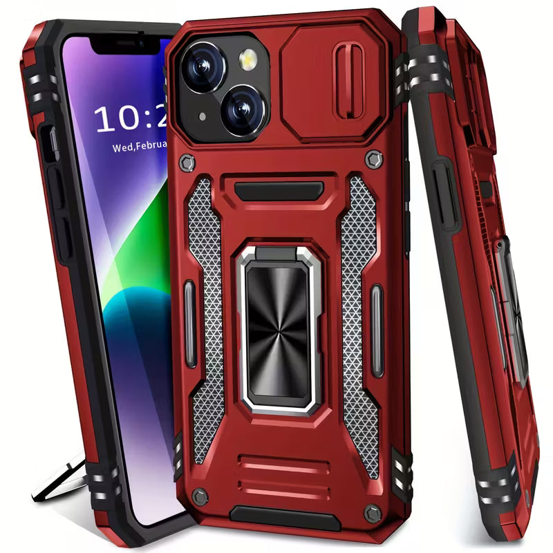 Iphone 15 Shockproof Case With 360° Holder Red LH1073258/R15