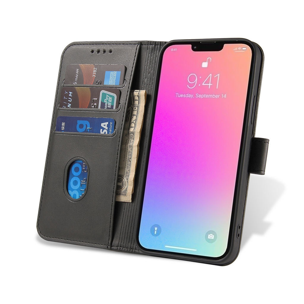 Litchi iPhone 14 Wallet Case Black ALC9170-102