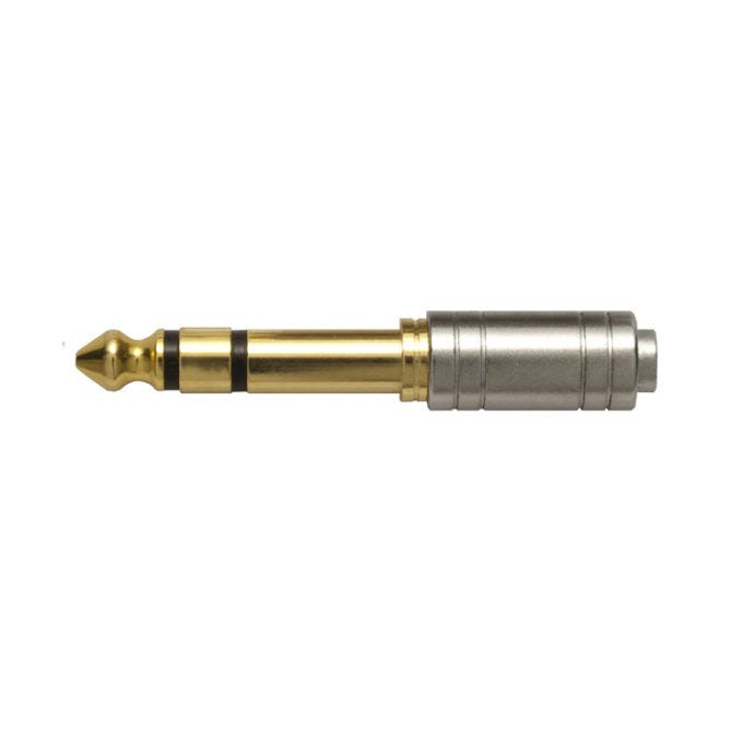 Audio Technica 6.5mm Stereo Plug To 3.5mm Socket Adaptor Gold Plated AT3C1S