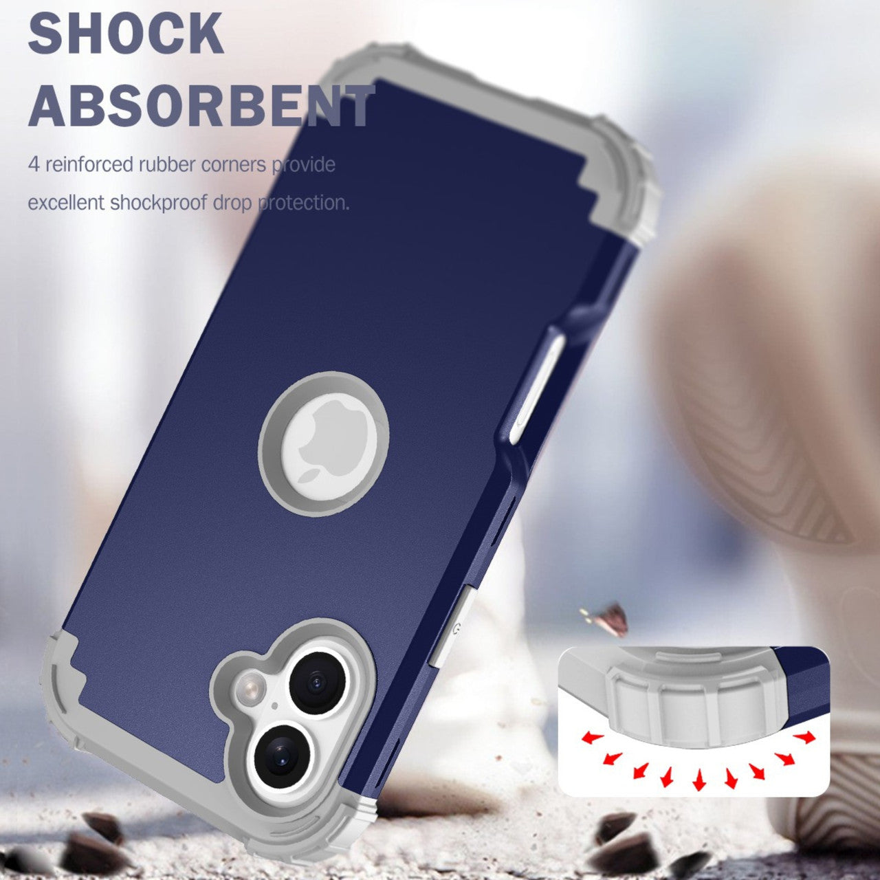 iPhone 16 Case Shockproof 3in1 Rugged Dark Blue IPh16P43DB
