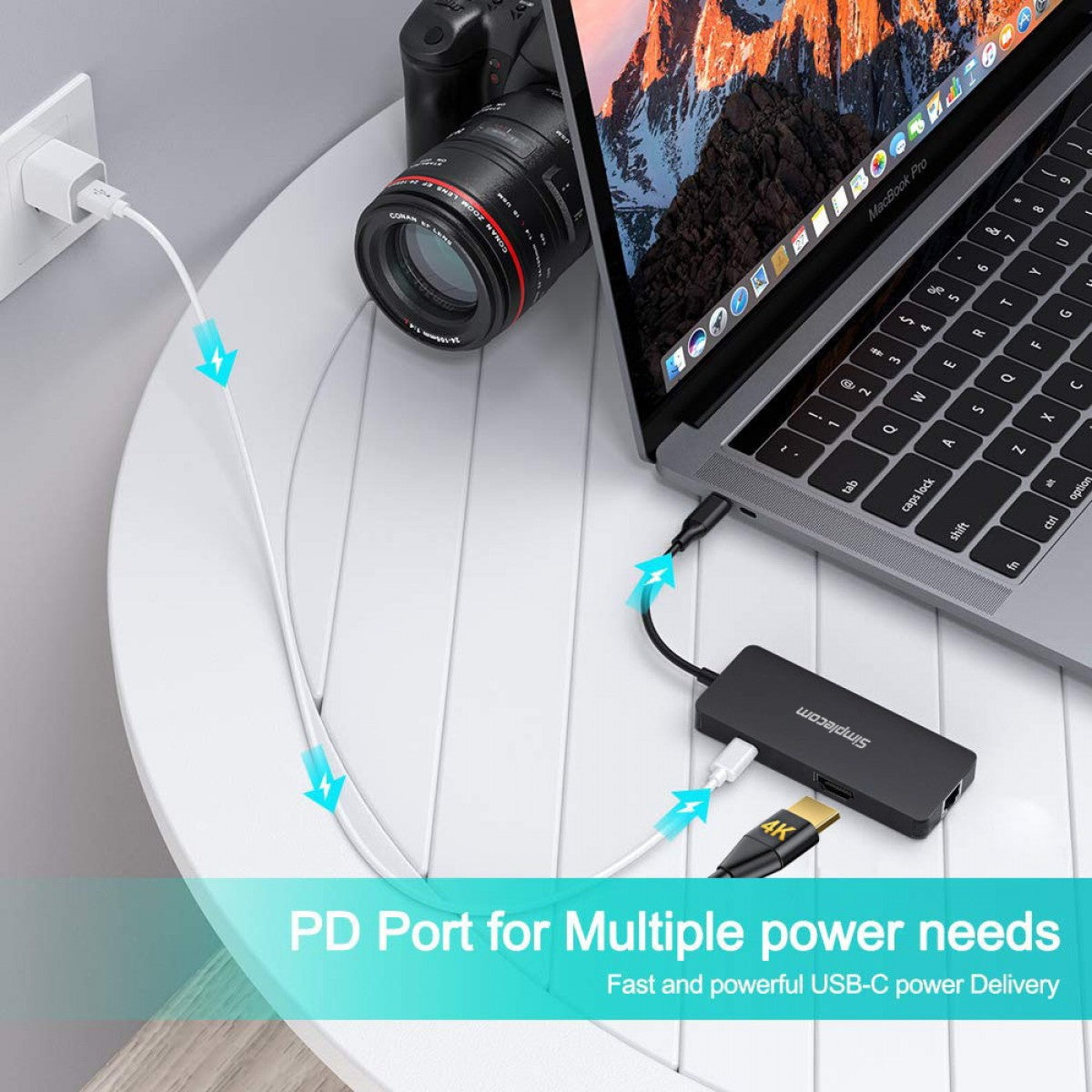Simplecom USB-C Superspeed 8 In 1 Multiport Hub Adapter Dock HXSI-CHN580