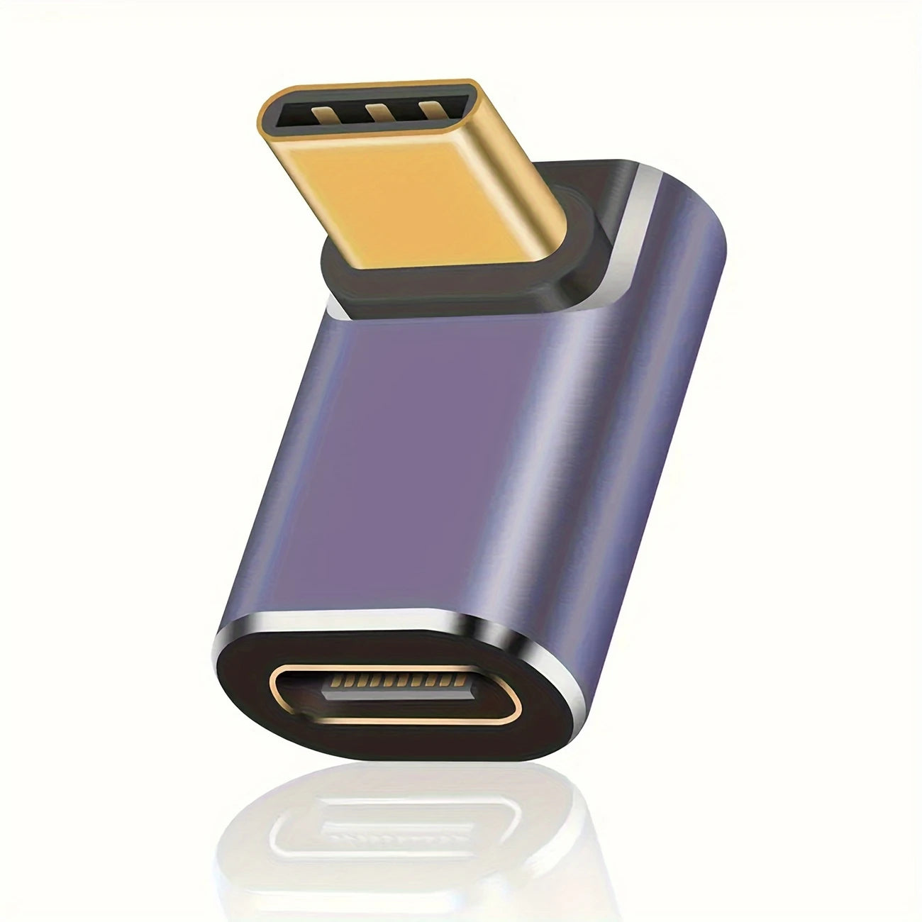 USB-C Right Angle Adaptor 90° Plug To Socket 100w Purple RV411827