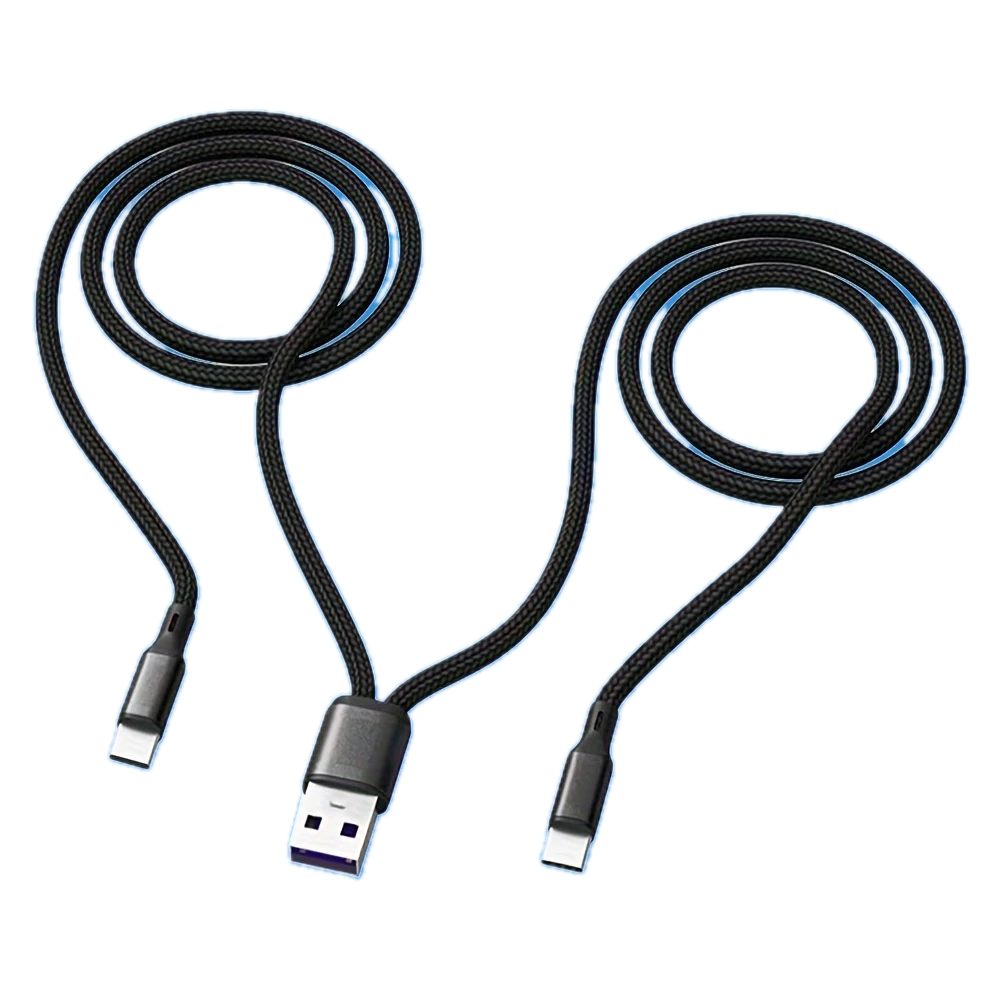 USB A To 2 X USB C Multi-functional Data Cable Black 1.2m UQ99664/B1.2