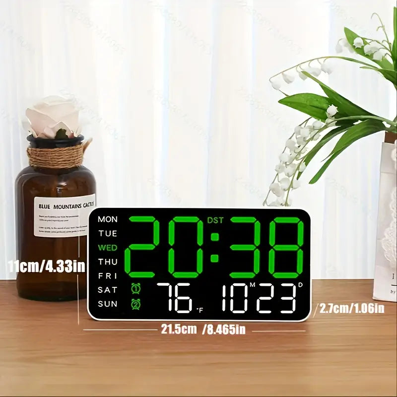 Clock LED Purple Digital, Dual Alarm, Calendar, Weekdays, Temperature, Voc Black KB261317/BP
