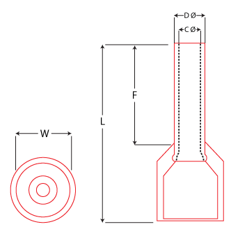 Crimps & Lugs White 0.5mm Ferrule Terminals Pk 1000 H2417B