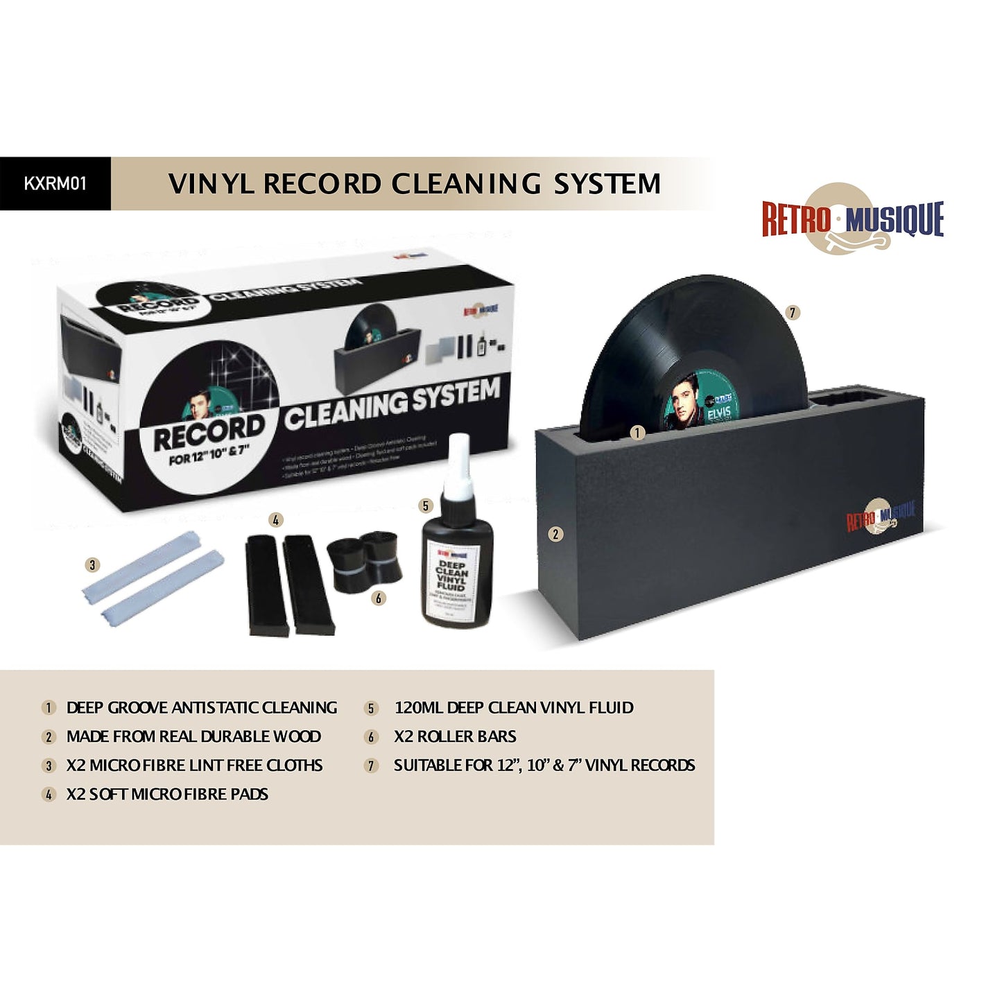 Retro Musique Vinyl Cleaning System KXRM01