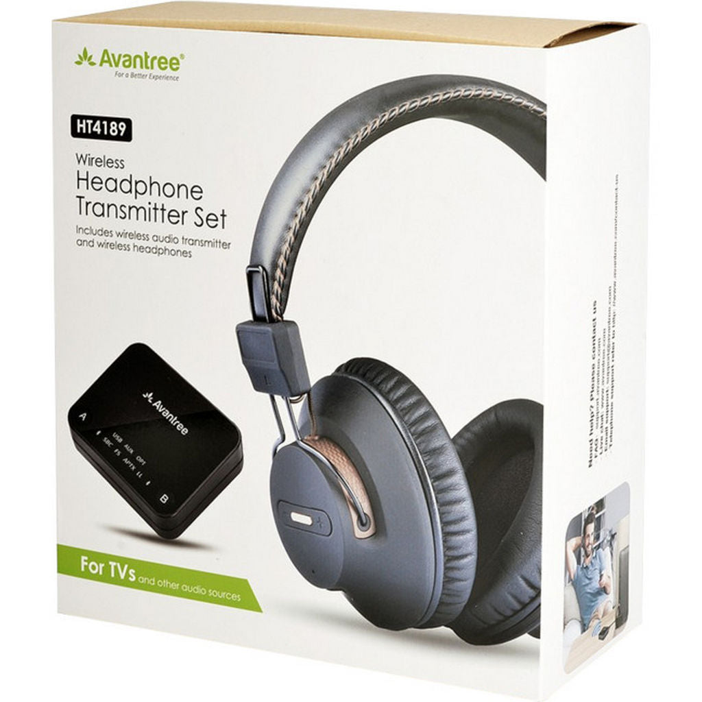 Headphones Avantree Headphones Bluetooth APTX-LL Low Latency HT4189BLK