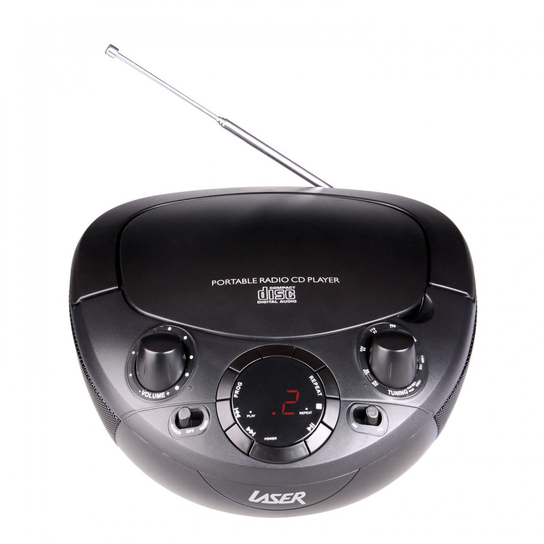LASER CD Boombox With AM & FM Radio CDBB-200-BLK