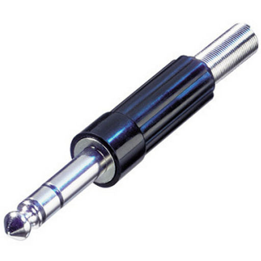 Plug 6.35mm Stereo Plastic Strain Relief NYS204