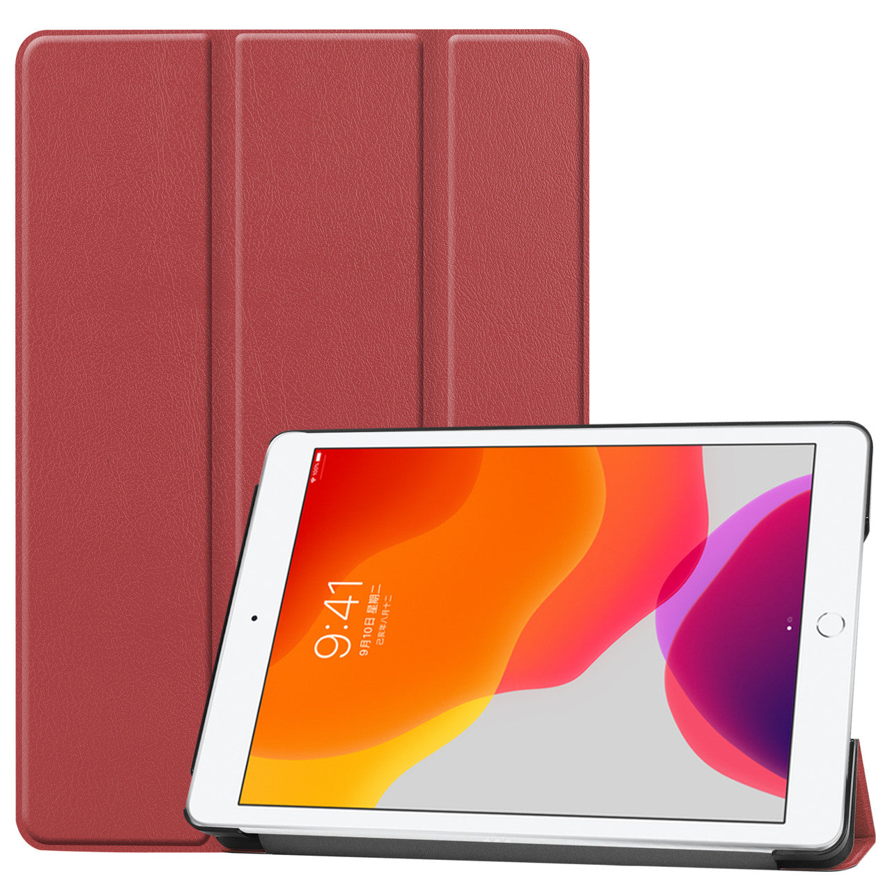 Apple iPad 7/8/9 10.2 Smart Leather Case Red Brown IPD9P3RB