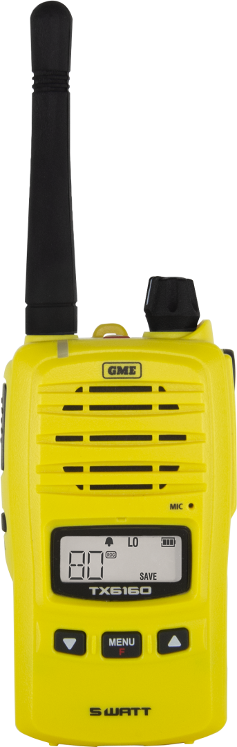 GME TX6160YTP 5 Watt UHF CB Yellow Handheld Radio - Twin Pack TX6160YTP