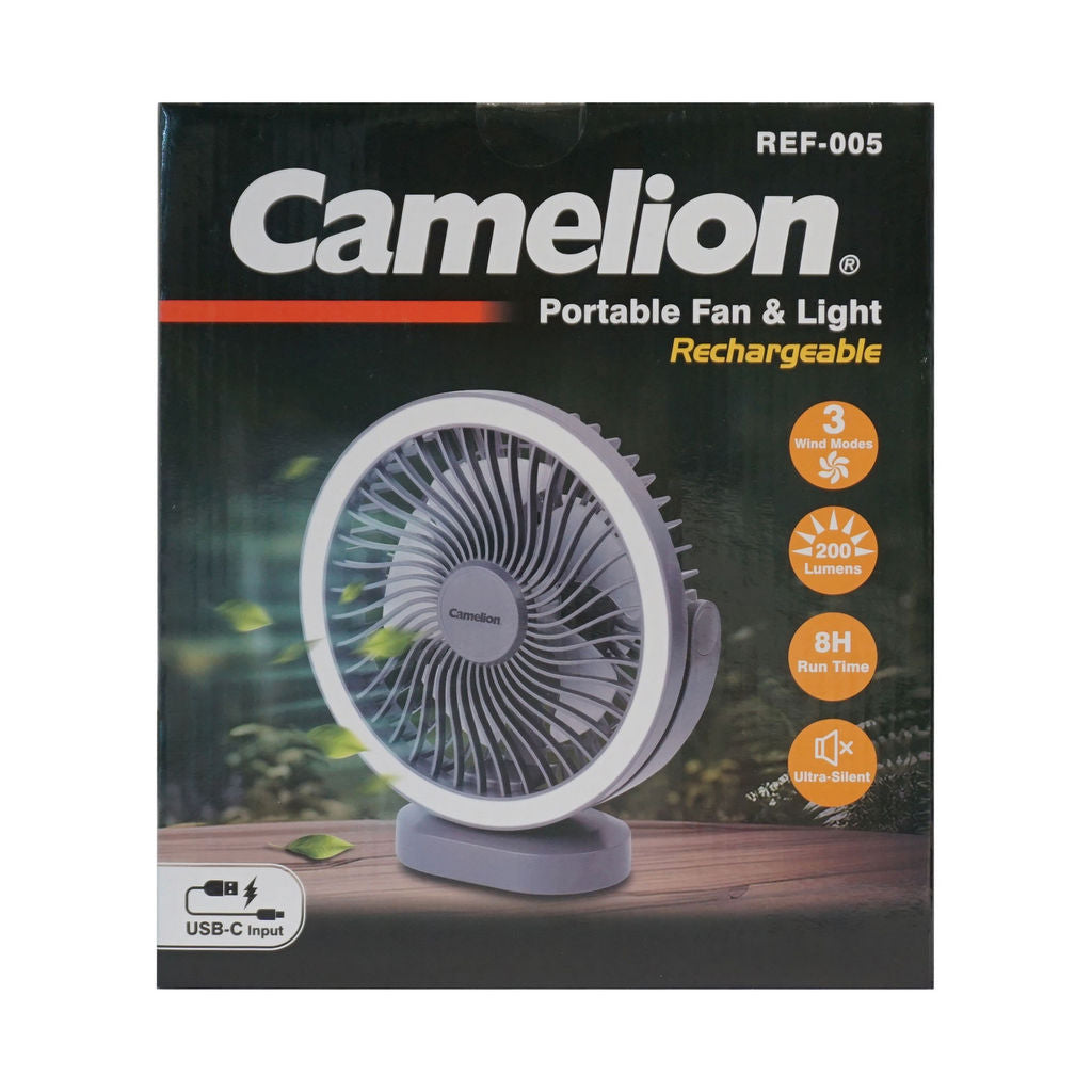 Fan LED Light 3 Speed 200 Lumens Portable Rechargeable REF-005