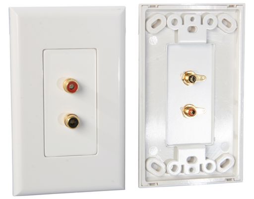 Wall Plate Dual RCA Solder Gold Plated SA2R