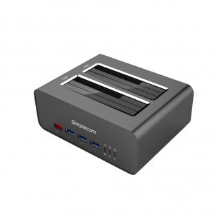 Simplecom SD352 USB 3.0 to Dual SATA Aluminium Docking Station with 3-Port Hub and 1 Port 2.1A USB Charger HXSI-SD352