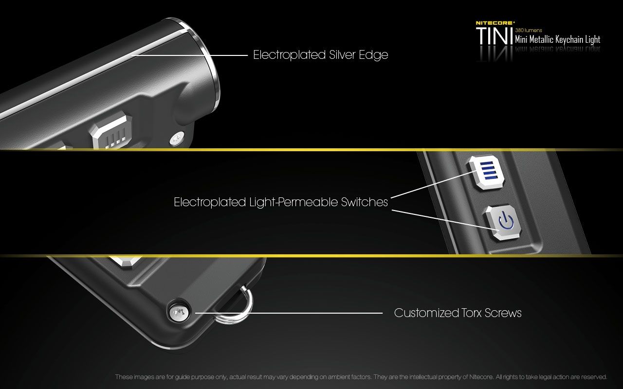 Nitecore 380 Lumen Usb Rechargeable Led Keychain Flashlight TINI