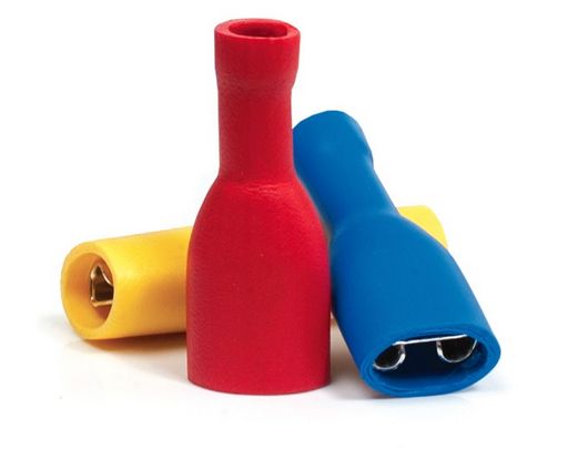 Crimps & Lugs Qc Crimp Spade Female Insulated 4.8mm RED 10Pk TM22181