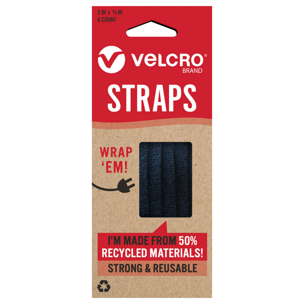 Velcroe Straps Double Sided Hook & Loop 127mm X 10mm Pk6 Vel30187