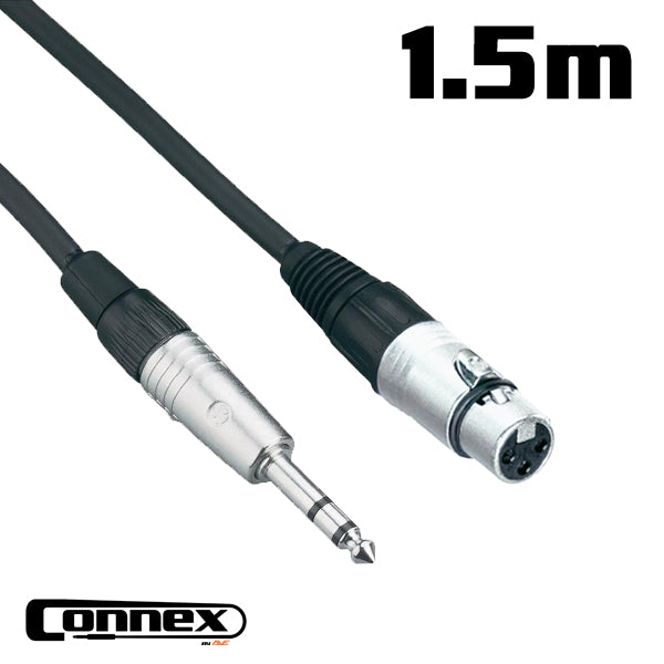 AVE Connex XLR Female-6.35mm Balanced Audio Cable 1.5m XFJS-1
