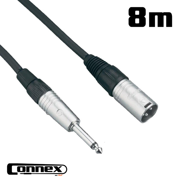 AVE Connex XLR Male-6.35mm Mono Male Pro Audio Cable 8m XMJM-8