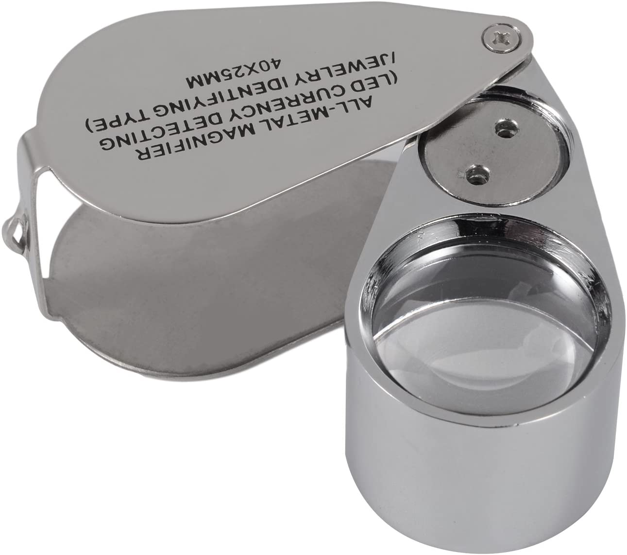 Magnifying Glass Jewellers Eye Loupe with LED and UV Light 40X 125454