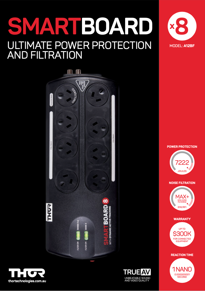 Surge Protector with Elite Filtration 8 Way A12BF