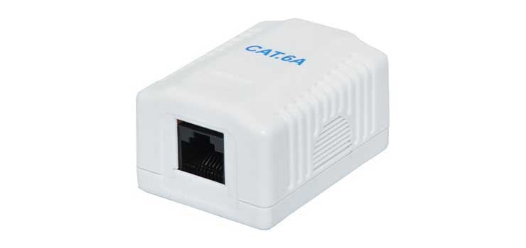 Single Keystone Surface Mount Wall Box RJ45 Cat6a