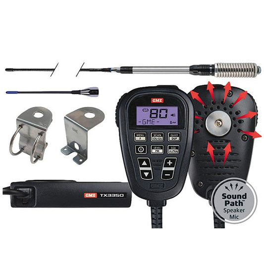 GME 5 Watt Super Compact Remote Mic UHF CB Radio - Ultimate Value Pack TX3350UVP