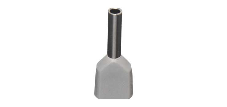 Grey 2x0.75mm Ferrule Terminals Pk 100