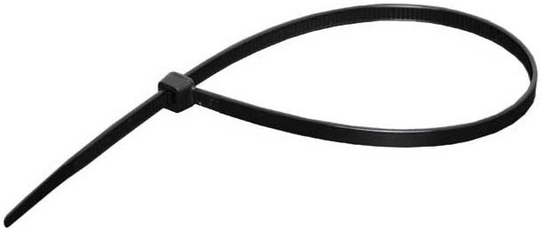 280mm x 4.6mm UV Resistant Nylon Cable Ties Black Pk 25
