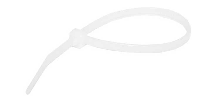 200mm x 4.8mm Reusable Nylon Cable Ties Natural Pk 1000