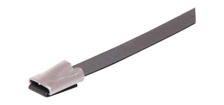 4.6x350mm Nylon Coated SS316 Stainless Steel Cable Ties Pk 100