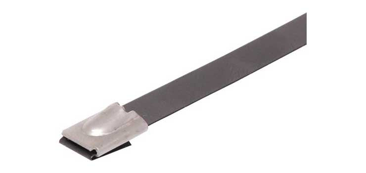 7.9x350mm Nylon Coated SS316 Stainless Steel Cable Ties Pk 100