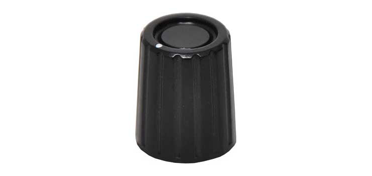 13mm Black 1/4" Shaft Grub Screw Plastic Knob