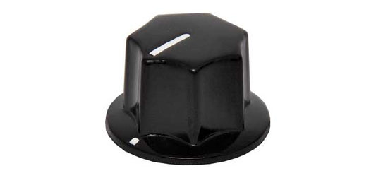 24mm Black 1/4" Shaft Grub Screw Knurled PVC Knob
