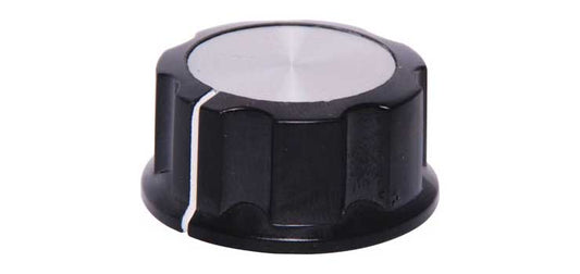 33mm Black Alum. Cap 1/4" Shaft Grub Screw PVC Knob