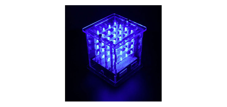 4x4x4 Arduino Based Blue LED Acrylic Cube Kit