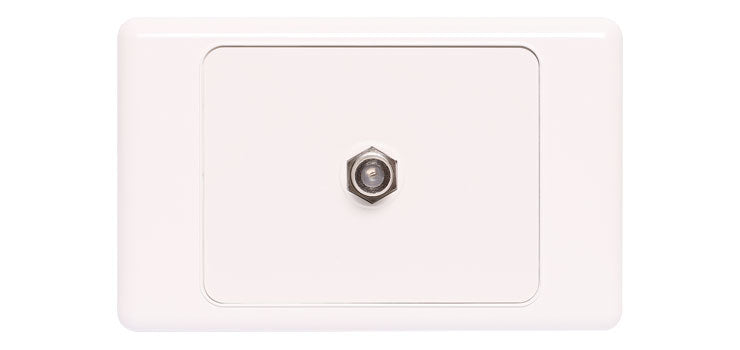F Type Antenna/Aerial Single Outlet Wallplate