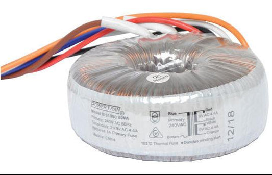 9 + 9 80VA Toroidal Transformer
