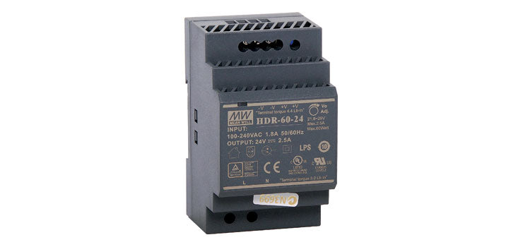 HDR-60-24 60W 24VDC 2.5A DIN Rail Switchmode Power Supply