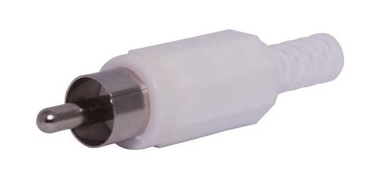 White RCA Plastic Line Plug