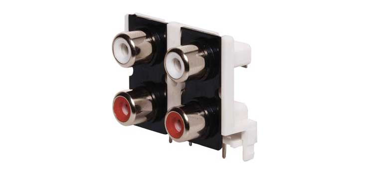 4 Way PCB Mount RCA Socket