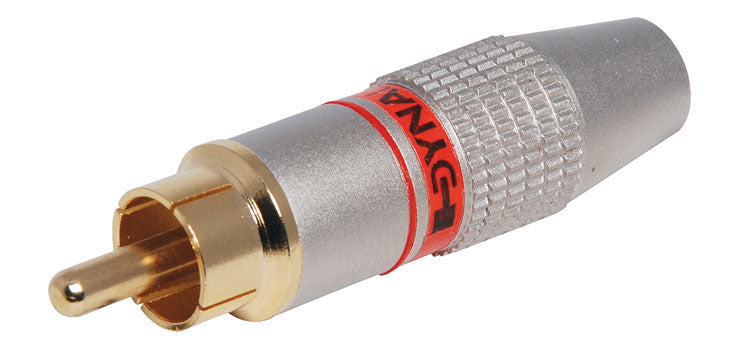 Red 6mm Pro Metal Gold RCA Line Plug