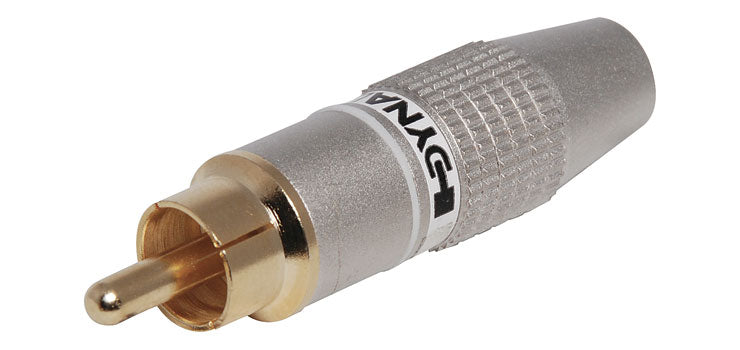 White 8mm Male Line Gold RCA