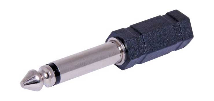 6.35mm Mono Plug to 3.5mm Mono Socket Adapter