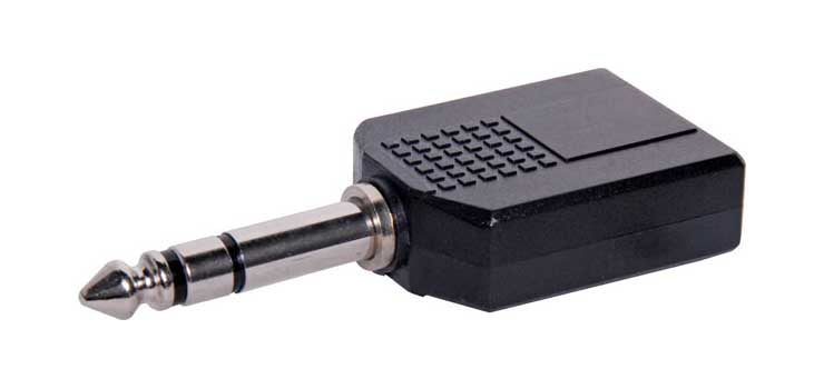 6.35mm Plug to 2 x 6.35mm Socket Adapter